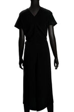 Load image into Gallery viewer, Jil Sander by Jil Sander Black Midi Drapee Dress