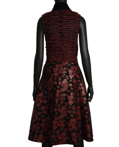 Rodarte Floral Bordeaux Red Dress