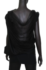 AS FOUR Sleeveless & Sheer Back Blouse